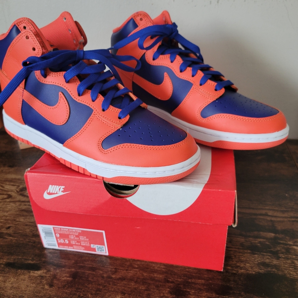 NIKE orange and blue Retro Dunks